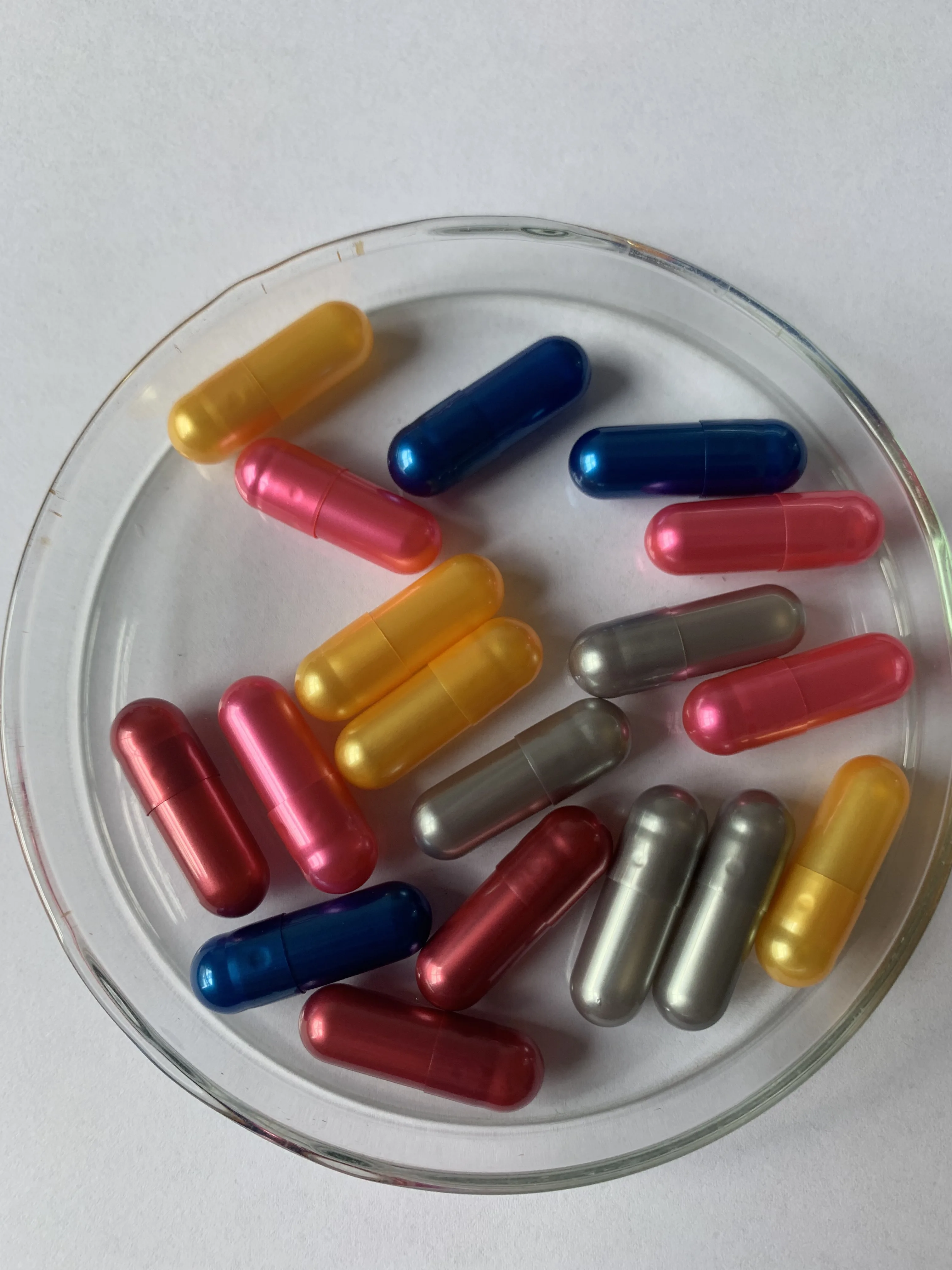 
Высококачественные фармацевтические жемчужные золотые Твердые пустые желатиновые капсулы Размер 00 