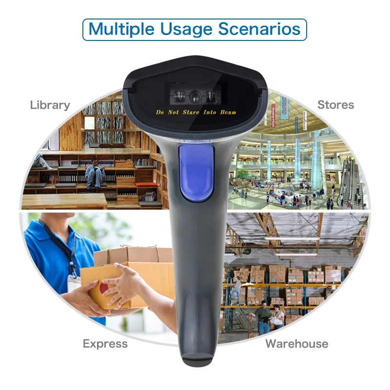 Milestone Handheld CCD Wired 2D Qr Code Scanner with USB Receiver Wireless Barcode Scanner