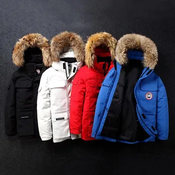 Men's  Winter Coat Warm Puffer Jacket Thicken Cotton Coat with Removable Fur Hood