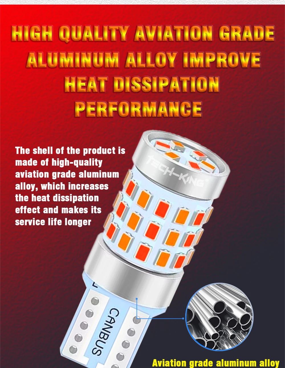 TECH-KING Two-tone T10 W5W 194 168 501 2016 42SMD Light Car LED Bulbs 12V LED Bulb Lights 9-80v Universal CanBus Width Light