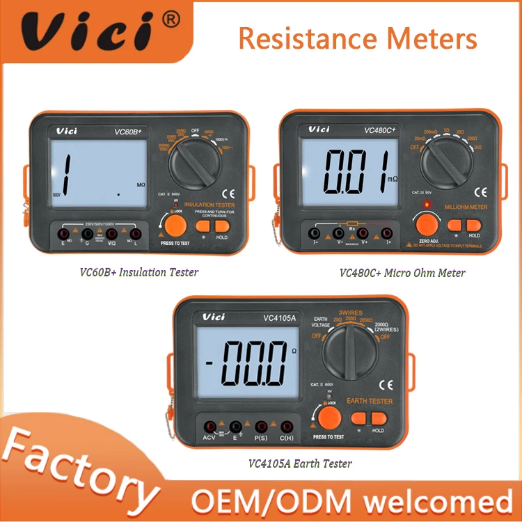 Overload Protection and Manual Range Earth Resistance Meter VC4105A From China VICIMETER
