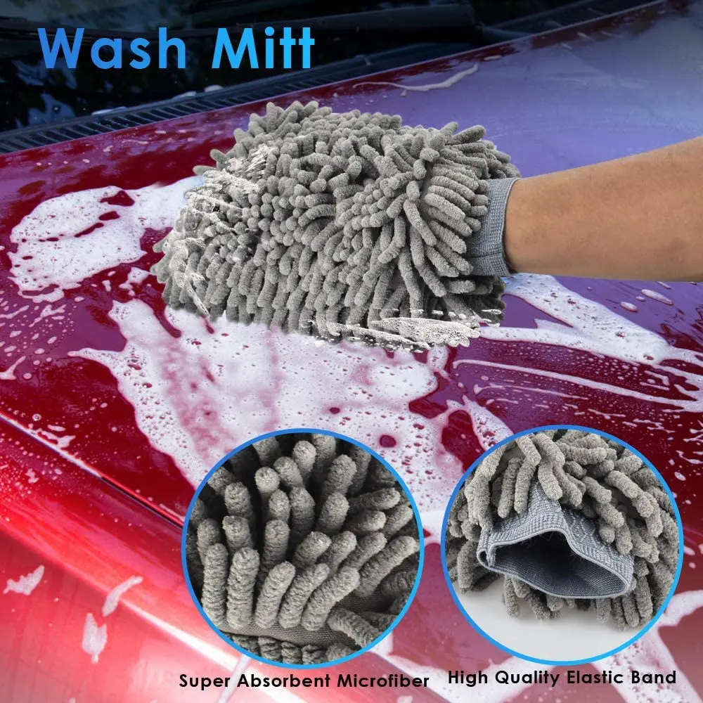 Car Wash Kit 6 PCS Car Cleaning Tools with Soft Microfiber Cloth Towels  Wash Mitt Sponge Window Water Blade Brush Squeegee - China Car Cleaning Set  and Car Wash price