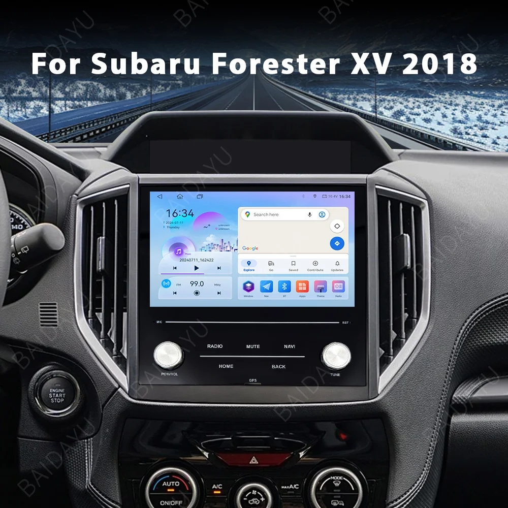 Baidayu Android 13 Car Radio for Subaru Forester XV 2018 Multimedia Player GPS Navigation 8 Inch With Buttons Carplay