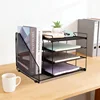 8126 Single-sided A4 Black Four-Layer File Holder