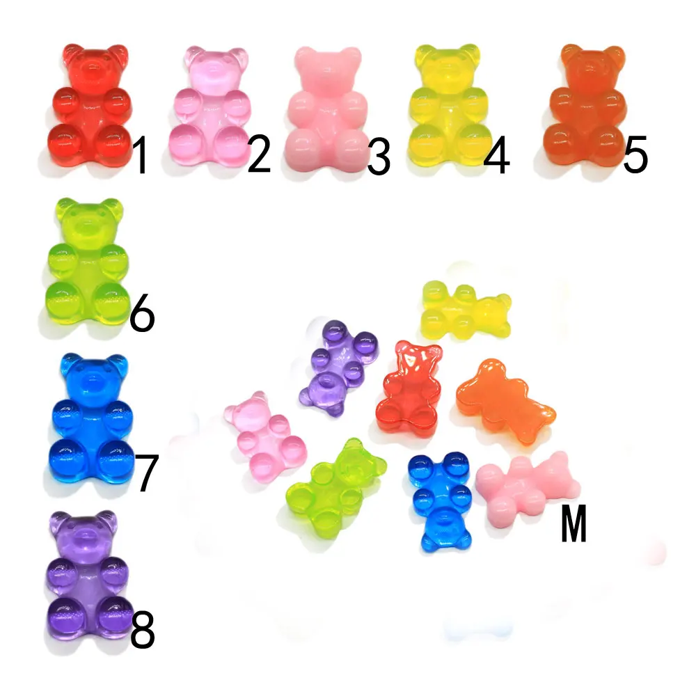 Resin Little Bear Transparent Gummy Bear Charms Mixed Color - Temu