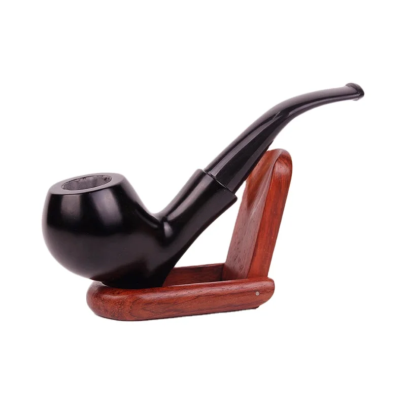 High Quality Ebony Wood Smoking Pipe Wholesale Handmade Wooden Smoking Pipe Tobacco for Smoking