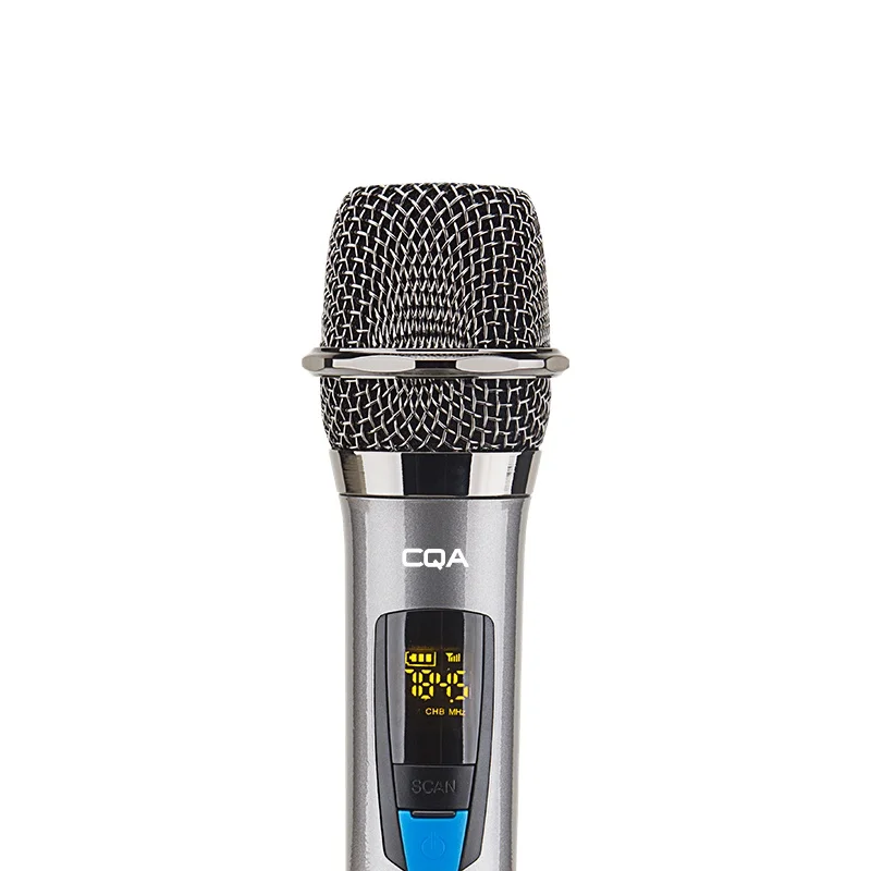 CQA UHF Dual Channel Professional Handheld Wireless Microphone for Karaoke