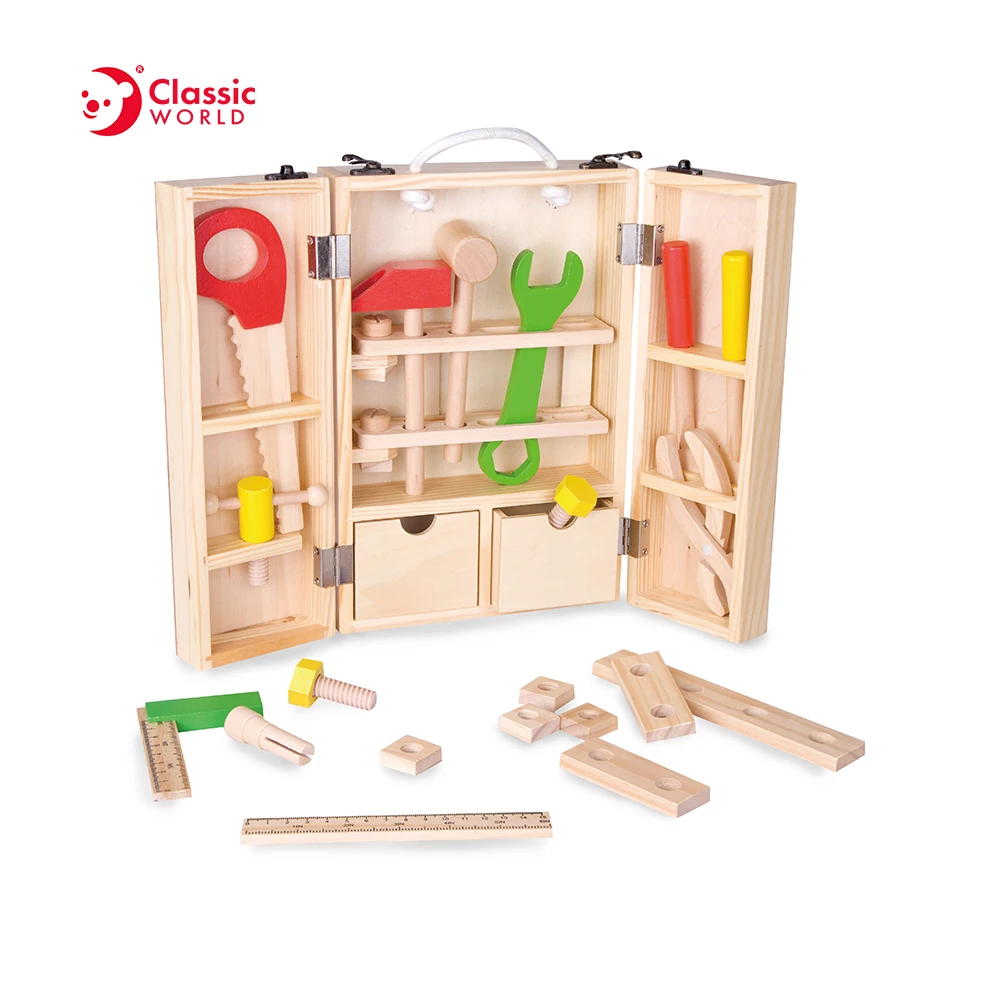 набор мебели для кукол. детский набор инструментов из дерева. набор инструментов деревянный в чемодане детский. деревянный конструктор с инструментами. деревянный набор toolbox kit.