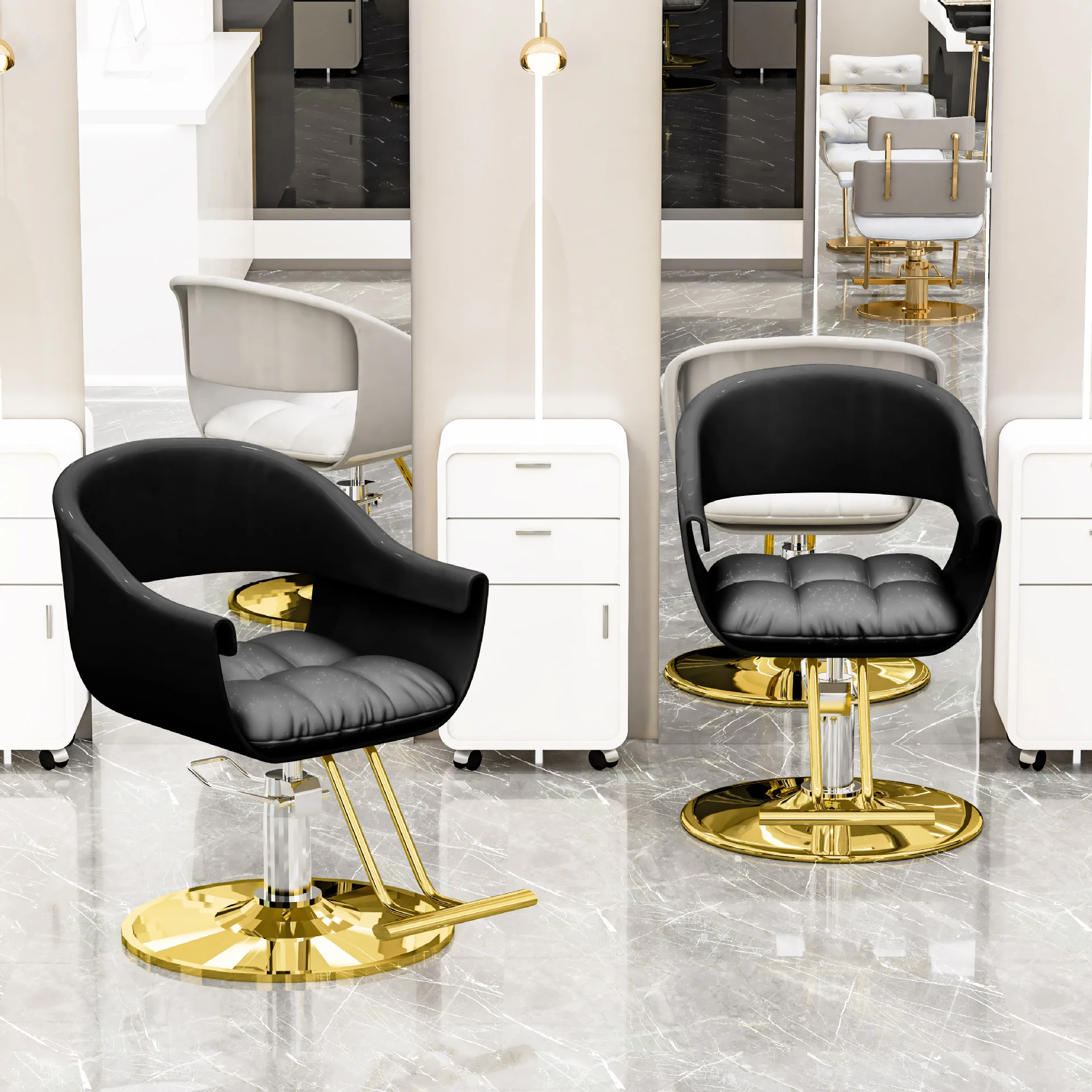 Hot Selling Salon Furniture, Golden Barber Chair, Hydraulic