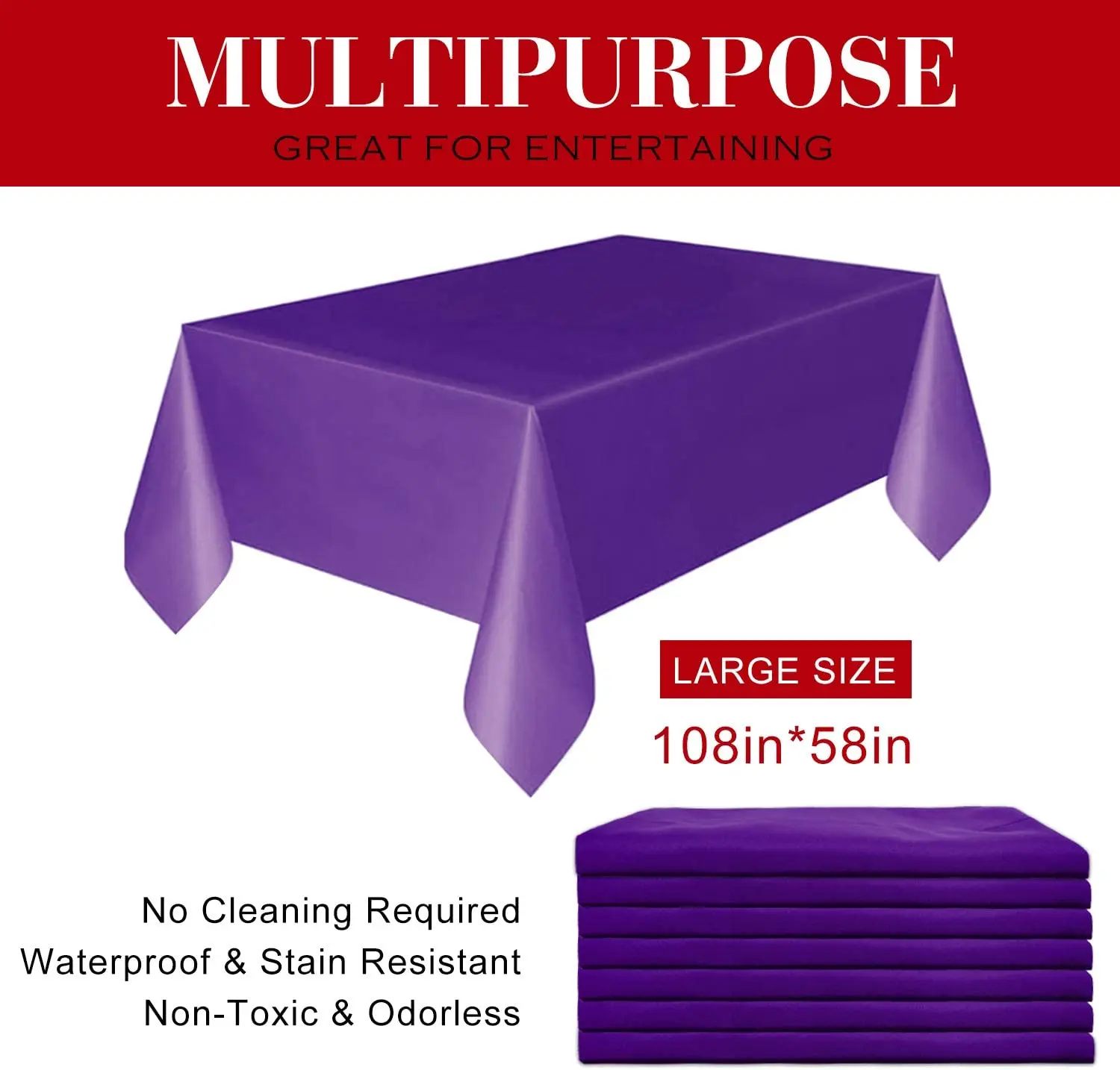 Tovaglia Plastica Usa E Getta Jepeux 137x274 Cm - Per Feste, Compleanni