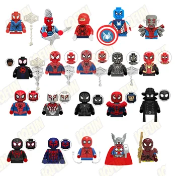 Marvel Movie Spider Man Superhero Figure Cartoon Action Building Block Set Educational Plastic DIY Toy with Juguetes MOC