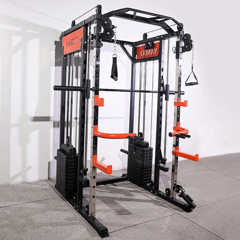 All-In-One Home Gym Equipment Multi-Functional Squat Rack and Smith Machine with Power Rack Exercise Plate and Cable Drive factory