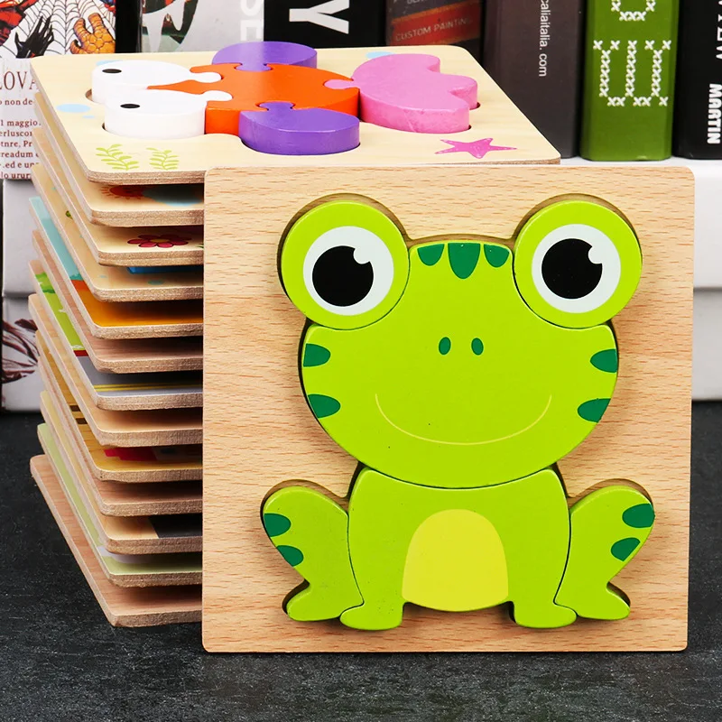 Wooden 3D Puzzle Toys For Young Children Aged 0-1-2-3 Early Education And Intellectual Development For Boys And Girls