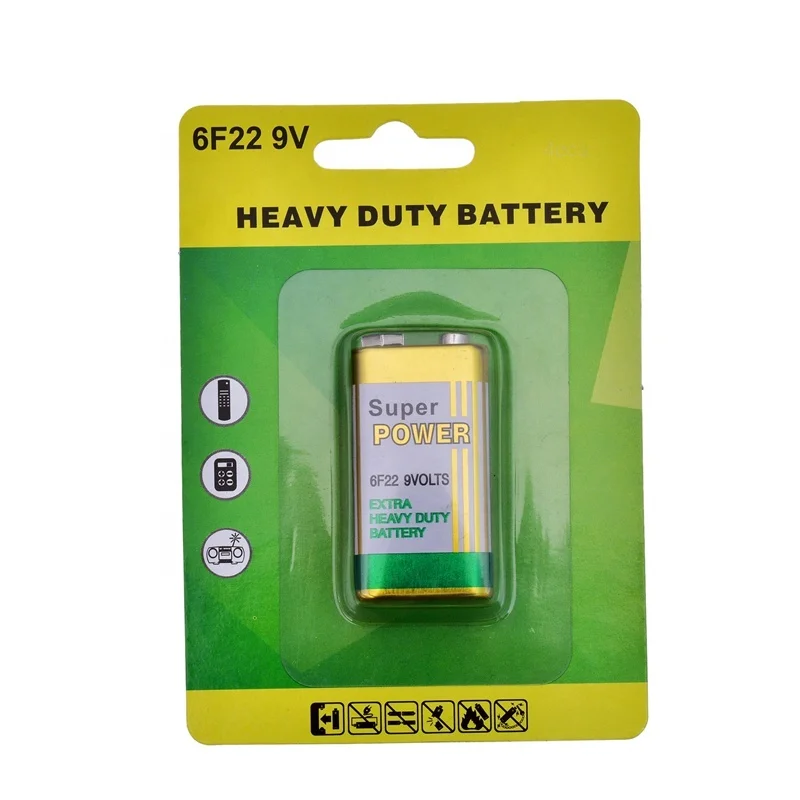 no n rechargeable heavy duty Zinc carbon battery 6f22 9 volt battery