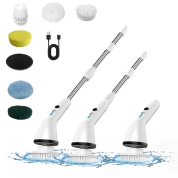 Electric shower scrubber with long handle for cleaning electric spin scrubber adjustable extension power scrubber Multifunction