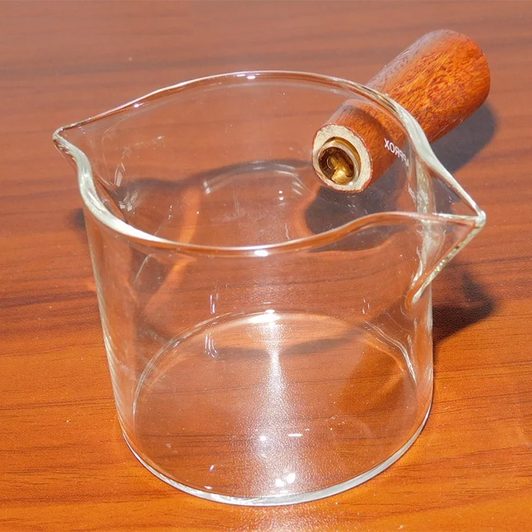 CHAPLIN Borosilicate Glass Coffee Cups Measuring Big Mouth Mug Handmade Microwave Dishwasher Safe 75ml Capacity Minimalist