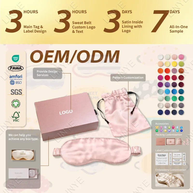 LINYE Premium Factory Custom 3D 16 19 22 Momme Luxe Slaapmasker 100% Puer Moerbeizijde 3D Oogmasker voor Slaap_voghion.com