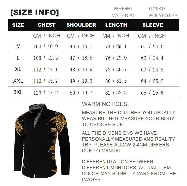 Cămașă aurie neagră pentru bărbați, vânzare fierbinte, Slim Fit, cu mânecă lungă, Camisa Masculina, auriu negru, cămașă pentru bărbați, cămașă de club pentru bal, 597_voghion.com