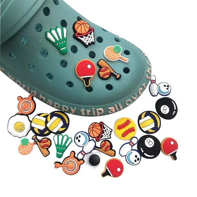 Customized Wholesale Football Basketball Team Crocodile Charm Clog Shoe Accessories PVC Shoe Buckles Customized Shoe Accessories