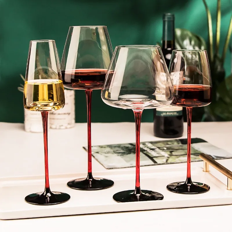 Luxury Classic Crystal Glass Goblet Wine Cup Set Handmade Glass Champagne Cup for Hotel Use Custom Logo Drinkware Red Wine