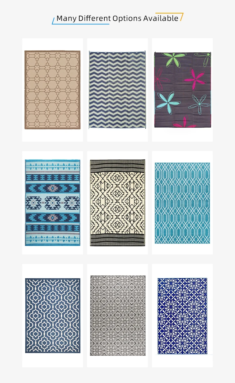 Znz Picnic Reversible Woven Polypropylene Beach Mat Recycled Plastic