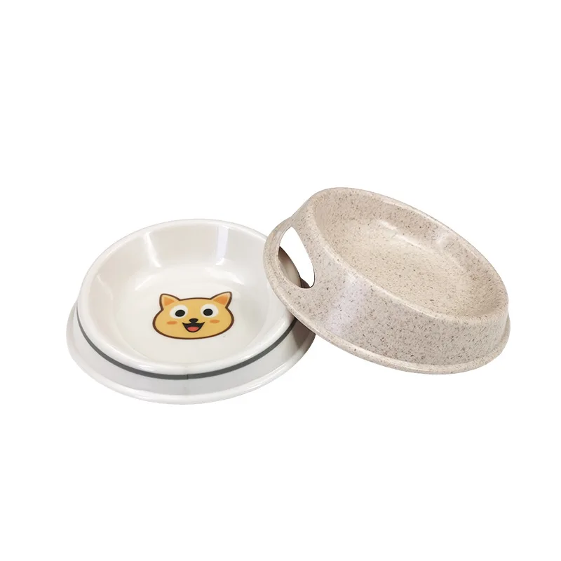 Simple pet bowl for dogs bamboo fiber biodegradable feeding single drinking water bowl