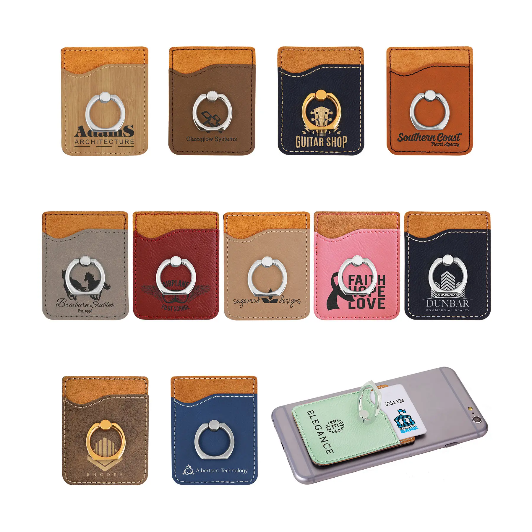 Wholesale Custom Personalized Laser Engraving Phone Card Holder supplier