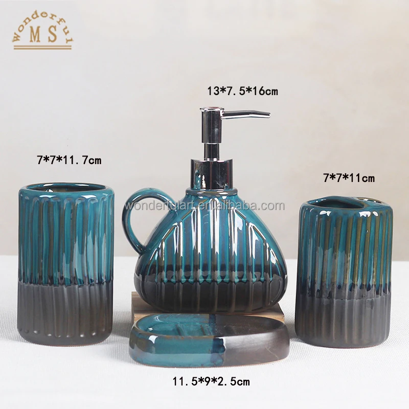4 Pieces Set Ceramic Luxury Modern Style Bathroom Sets for Home