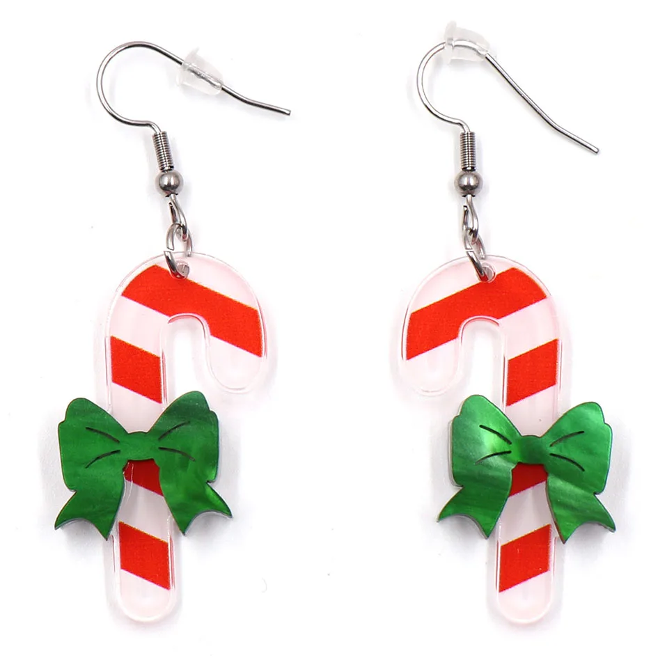 ERS137ER1579 (1pair) Top fashion CN Drop Candy bow christmas cute Acrylic earrings Jewelry for women