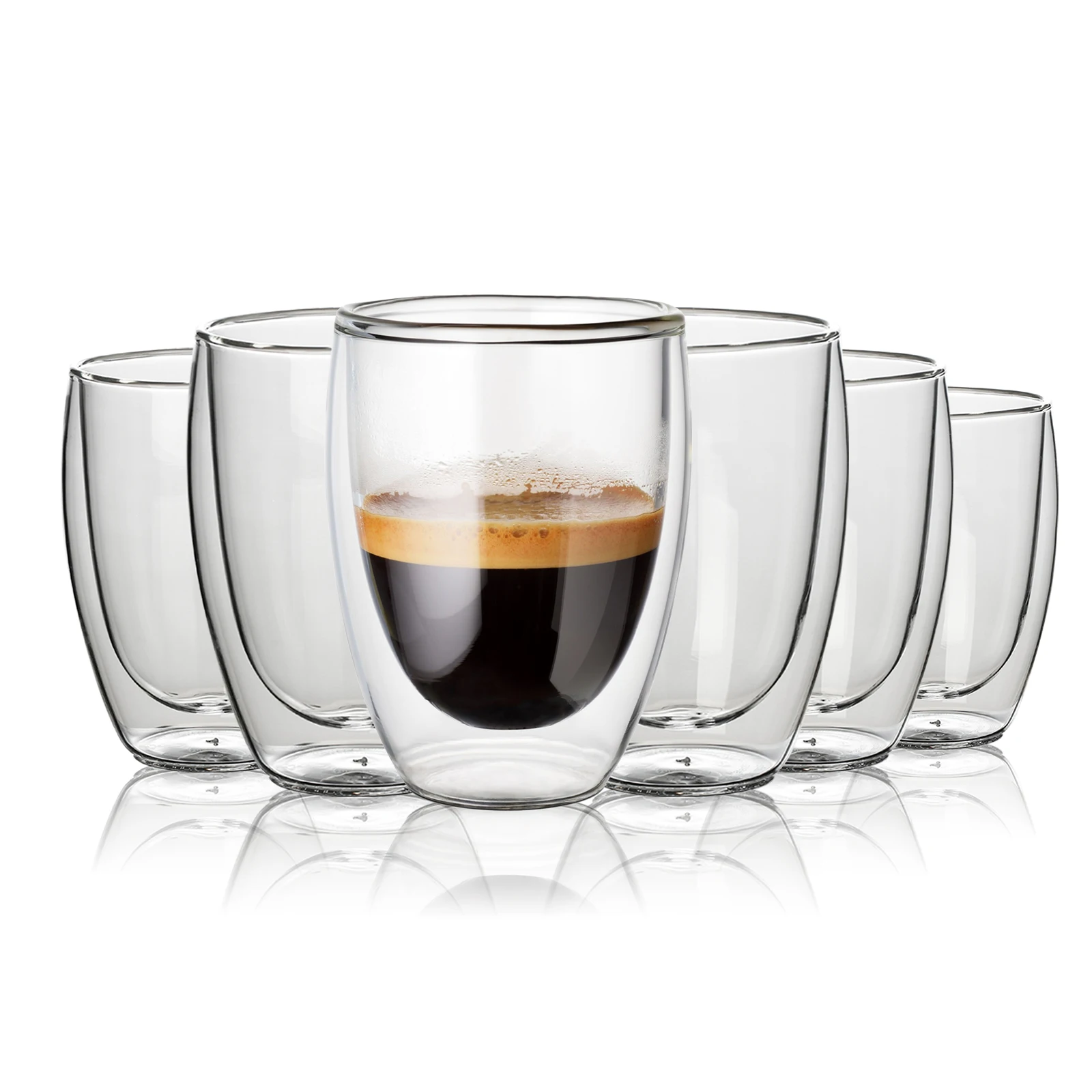 Производство кофейная чашка стеклянная Высокая боросиликатная прочная для сока с двойной стенкой кружка