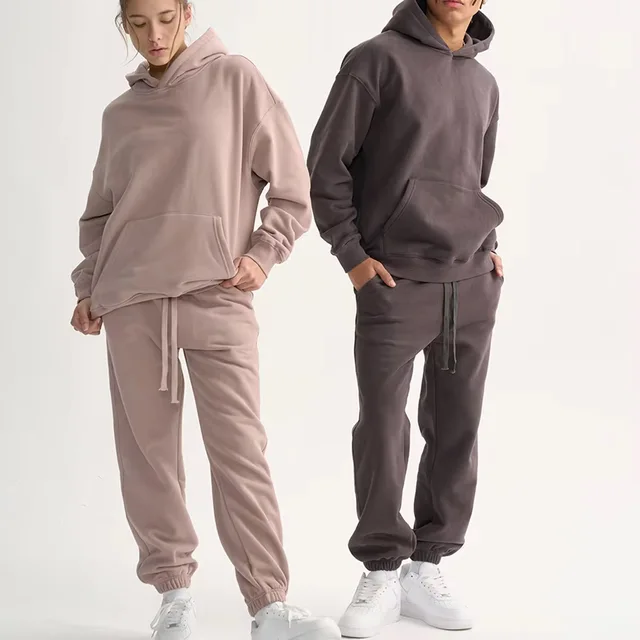 Custom Dtg Print Oversized Mens 2 Piece Hoodies and Sweatpants Sets Men High Quality Tech Fleece Tracksuit Jogger Set