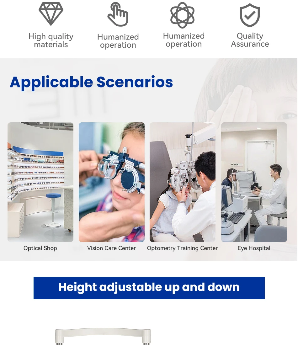 HTL Telescopic Forehead Support Bracket Adjustable Optometry Table Bracket for Ophthalmic Glasses Equipment