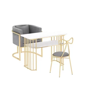 Metal Simple Nail Table Design Nordic Salon Modern Manicure Table Luxury Speciality Mesinha De Manicure Furniture