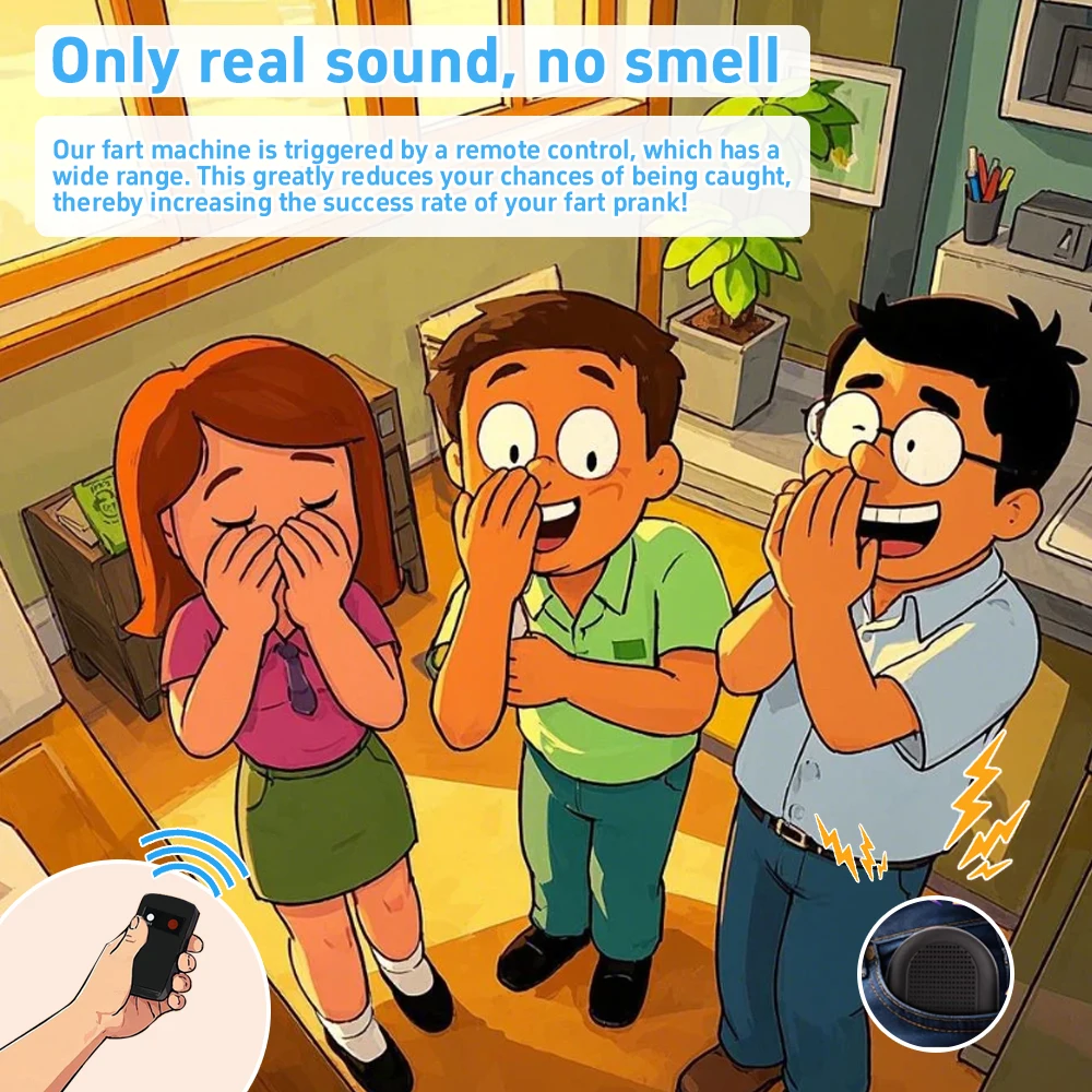 Portable Remote Controlled Fart Machine Toy with Realistic Sounds for Kids' Pranks Jokes Gag Gifts