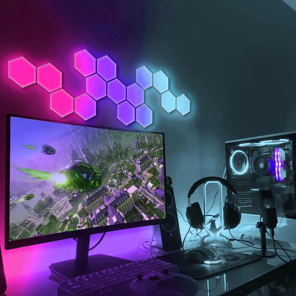 Shenzhen JEJA Mobile Phone App RGBIC Dream Color Hexagon Lights for Wall Wall Decoration Light Luces Led Con Sensor De Sonido