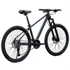 Bicicleta de montaña rígida negra.