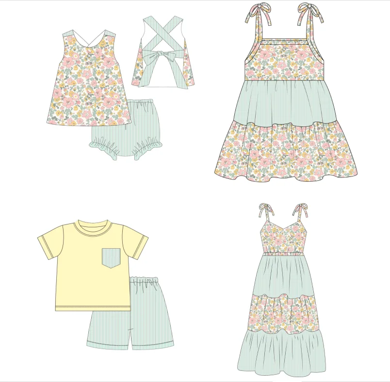 Mummy & Mee, 2pcs/Set Baby Girl Spring&Summer Casual Style