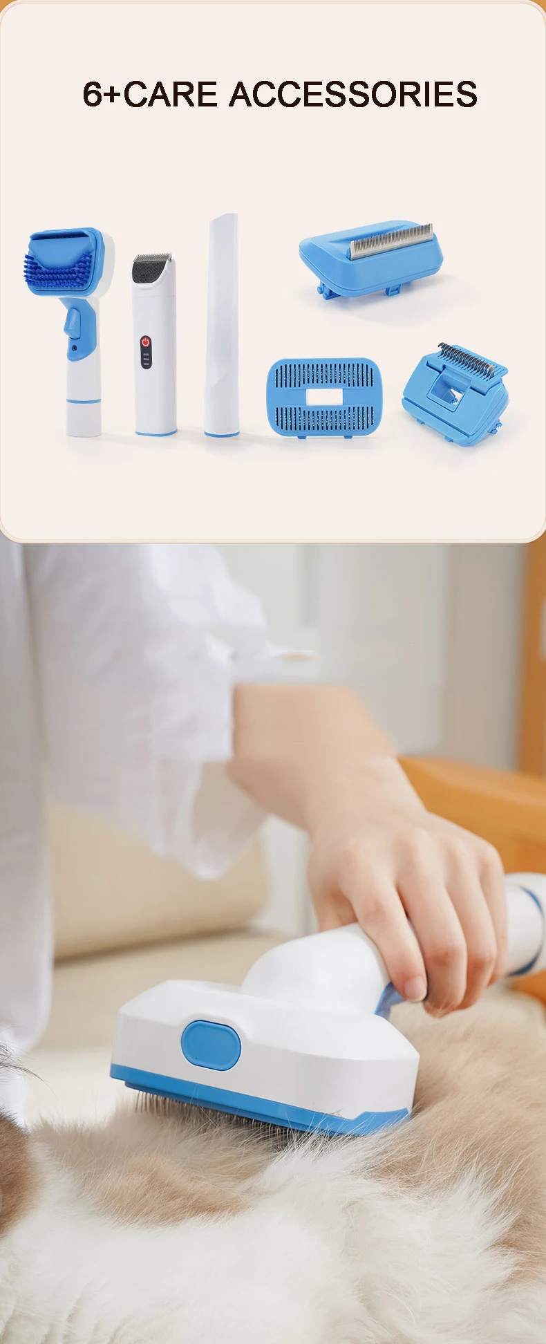 Dog Pet Grooming Vacuum Kit With Dryer Electric Pet Hair Vacuum Clipper