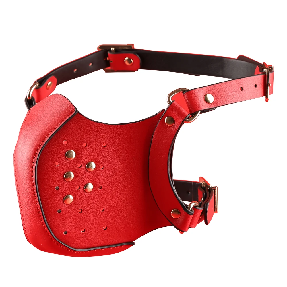 Adjustable Leather Belt Pet Play Hood Puppy Play Muzzle Sex Toys Mouth  Restraint Kit Bondage Gear Kits Premium Quality Pet