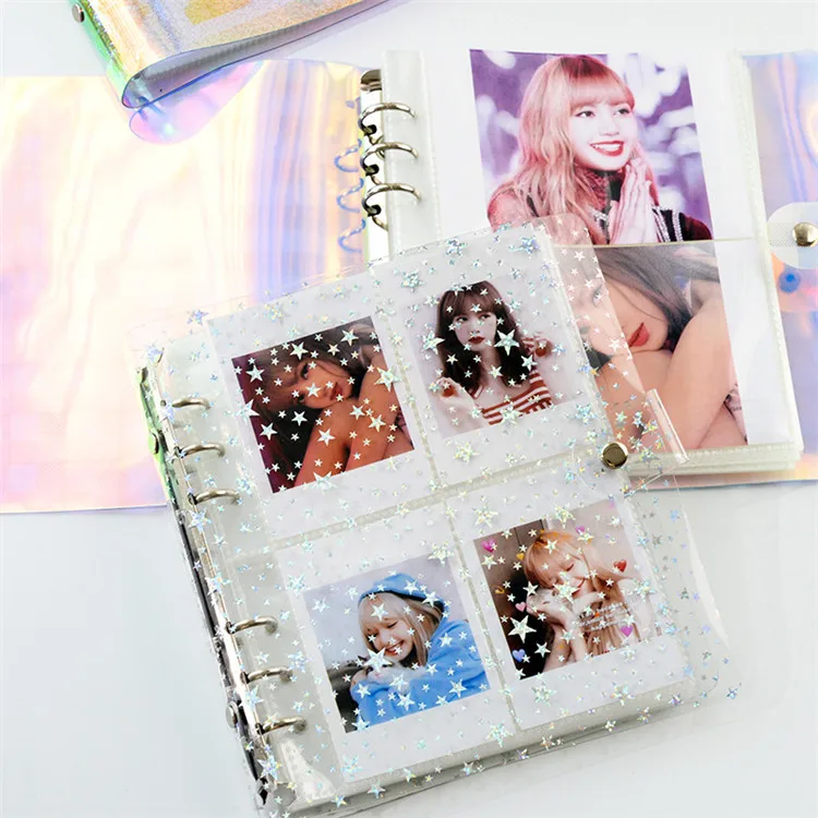 Mini Glitter 3 Ring PVC Binder + Note Set, 04 Blue