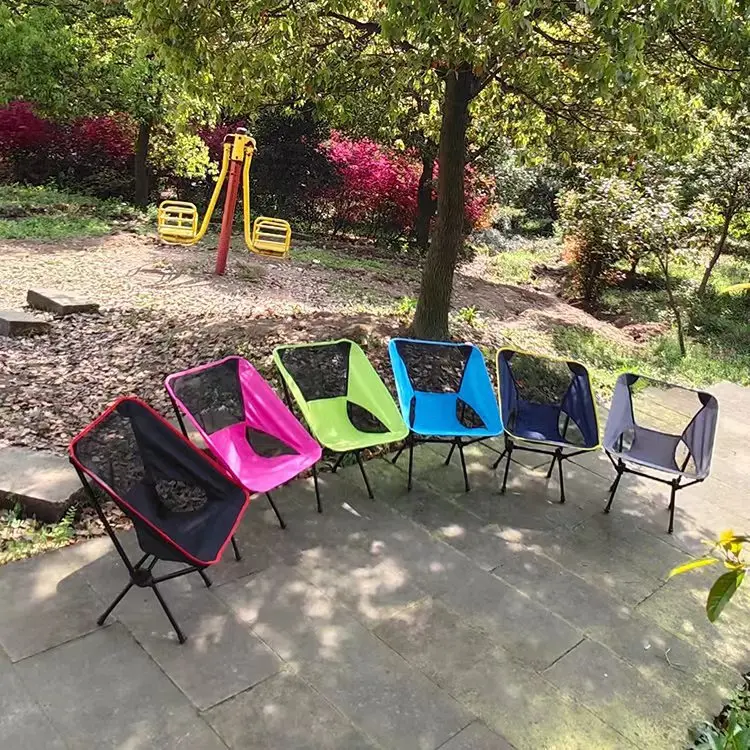 Folding Portable Lightweight Aluminum Foldable Camping Chairs Outdoor Moon Camping Chair Outdoor Beach Folding Chair