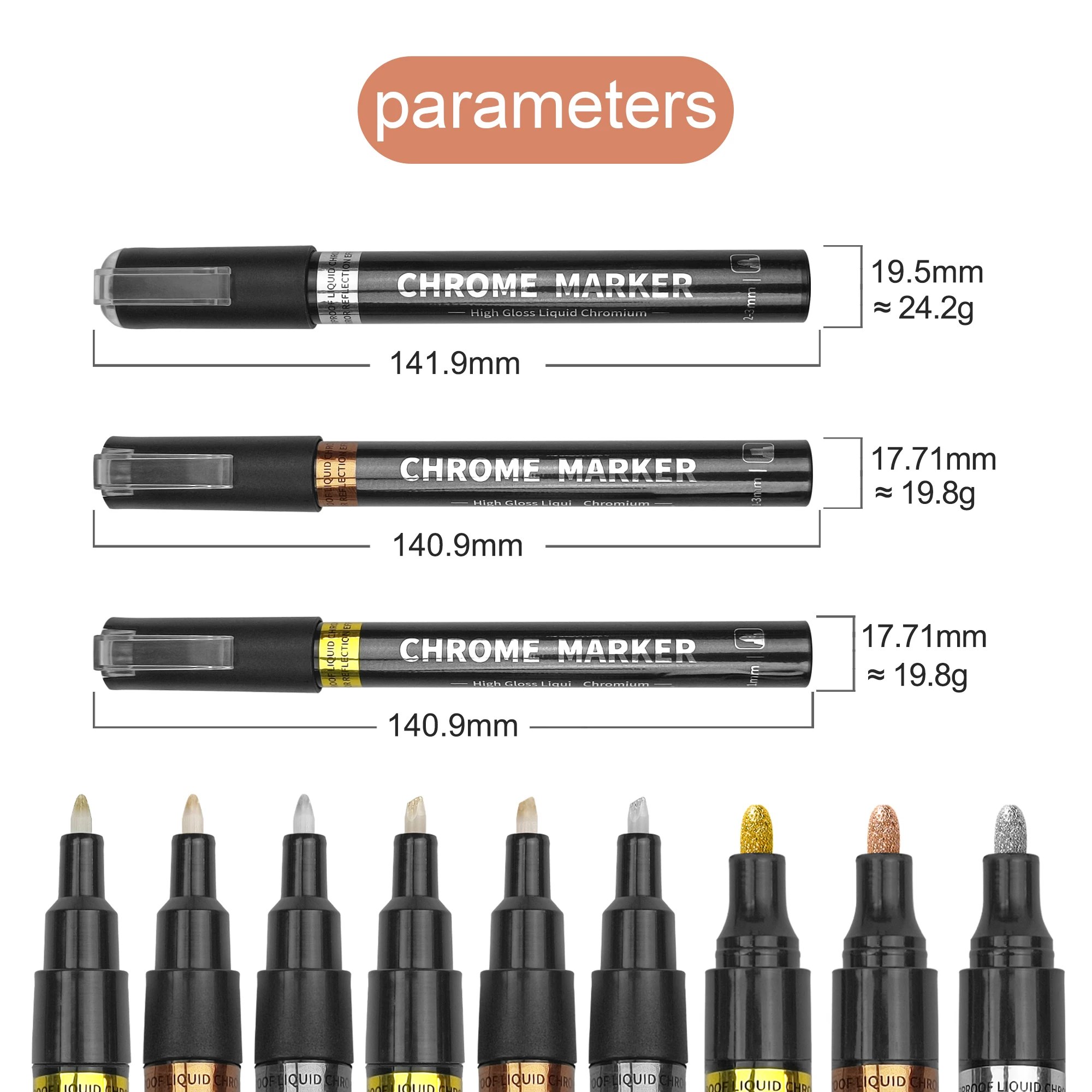 Высококачественный Перманентный хромированный маркер DIY Серебряный зеркальный для любой поверхности высокоглянцевый дисплей