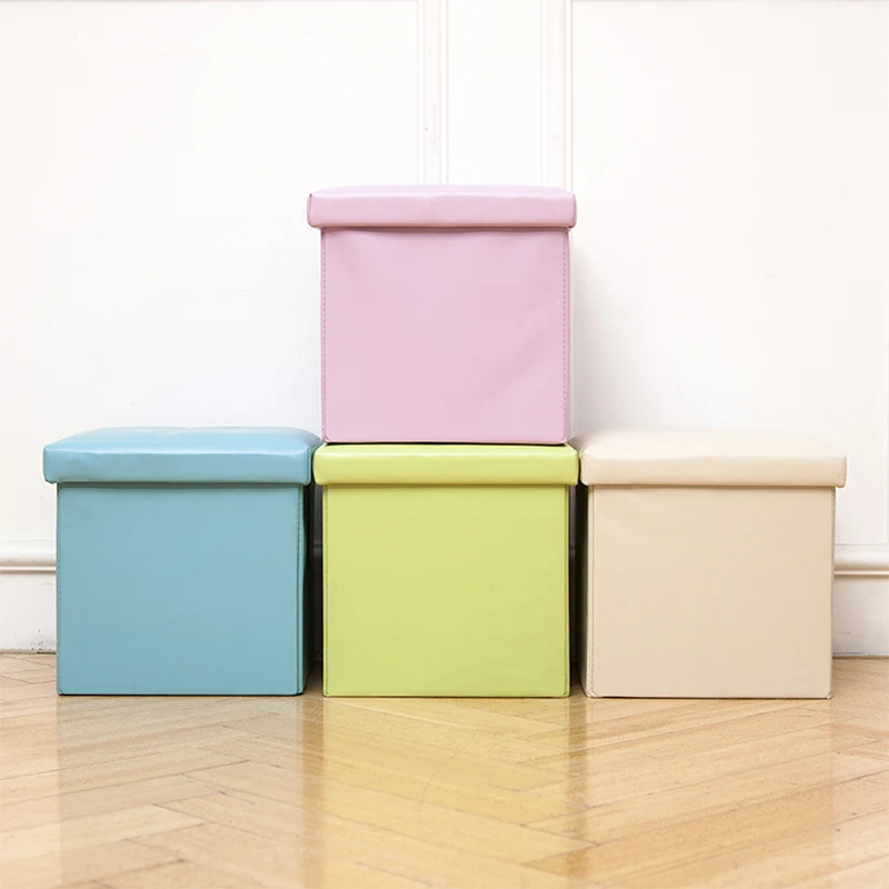 
 Горячая Распродажа, хорошее качество, Складное Сиденье из искусственной кожи, складной стул для хранения, оттоманка  