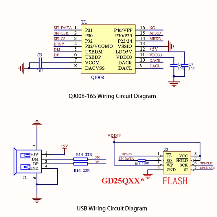 QJ008-16S Music IC Serial Communications Voice Chip Series MP3 Audio Sound Chip In Stock