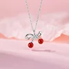 Collana Cherry (Acciaio inossidabile placcato platino)