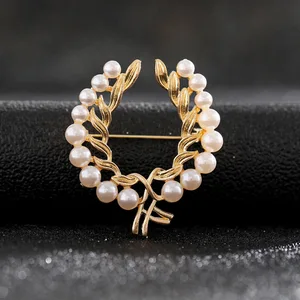 Silver Plated Alloy Pearl July Birthstone Collar Corsage Brooch Pin Children's Luxury Elegant Wedding Engagement Clothing