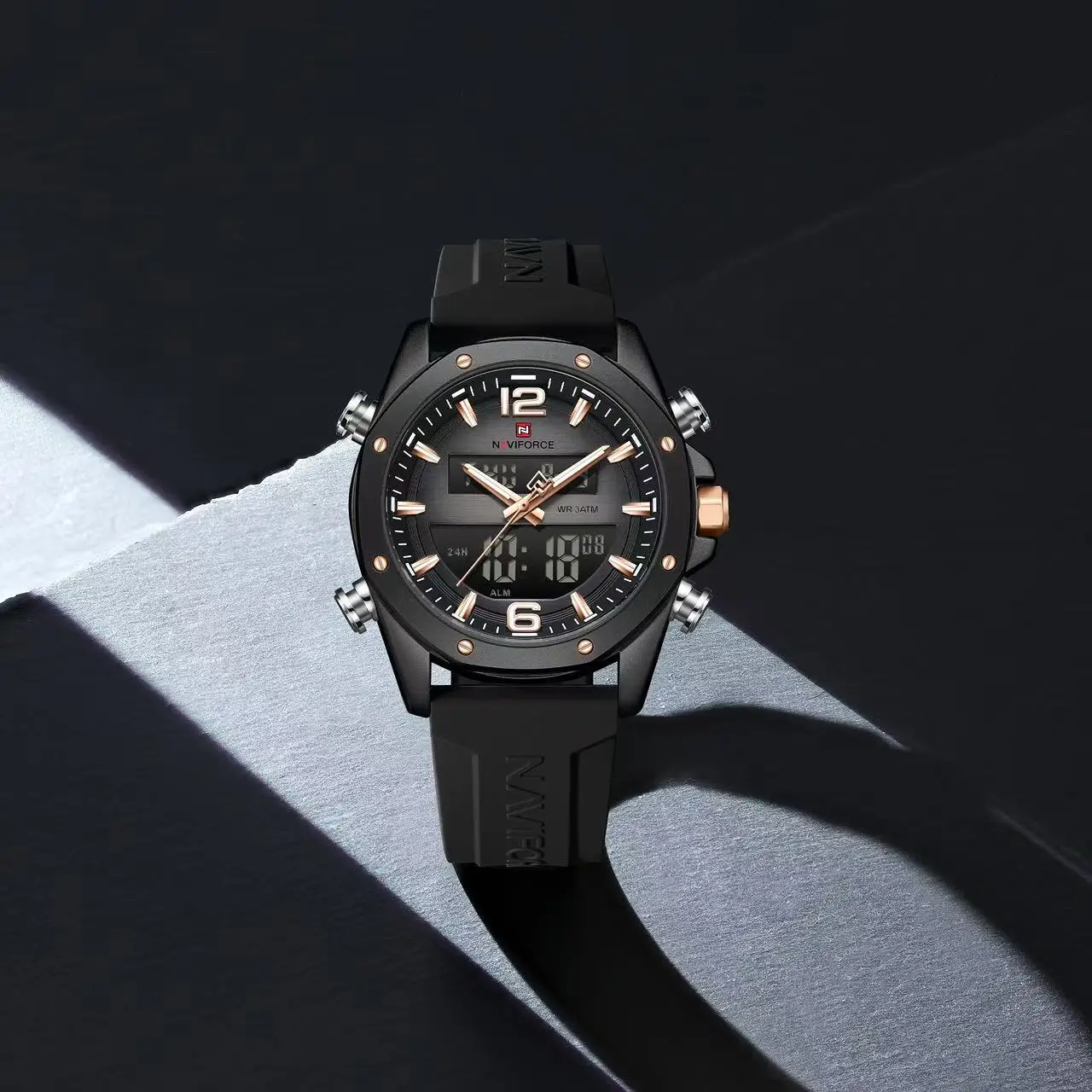 NAVIFORCE 9264 Men's Watch Luxury Top Brand Multifunction Chronograph Watch Men Auto Date 3ATM Waterproof Man Clock Gift Watches