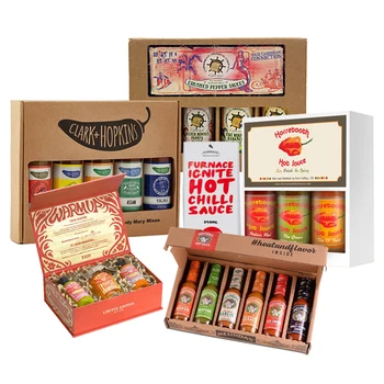 Professional Printing Factory Custom Box Foldable Spice Jar Box Hot sauce packaging Paper Box