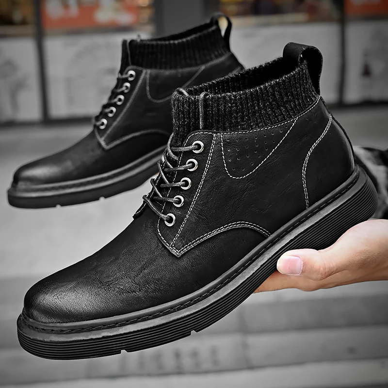 New Modern Design Fashion Leather Boots For Men Nubuck Leather Boots ...