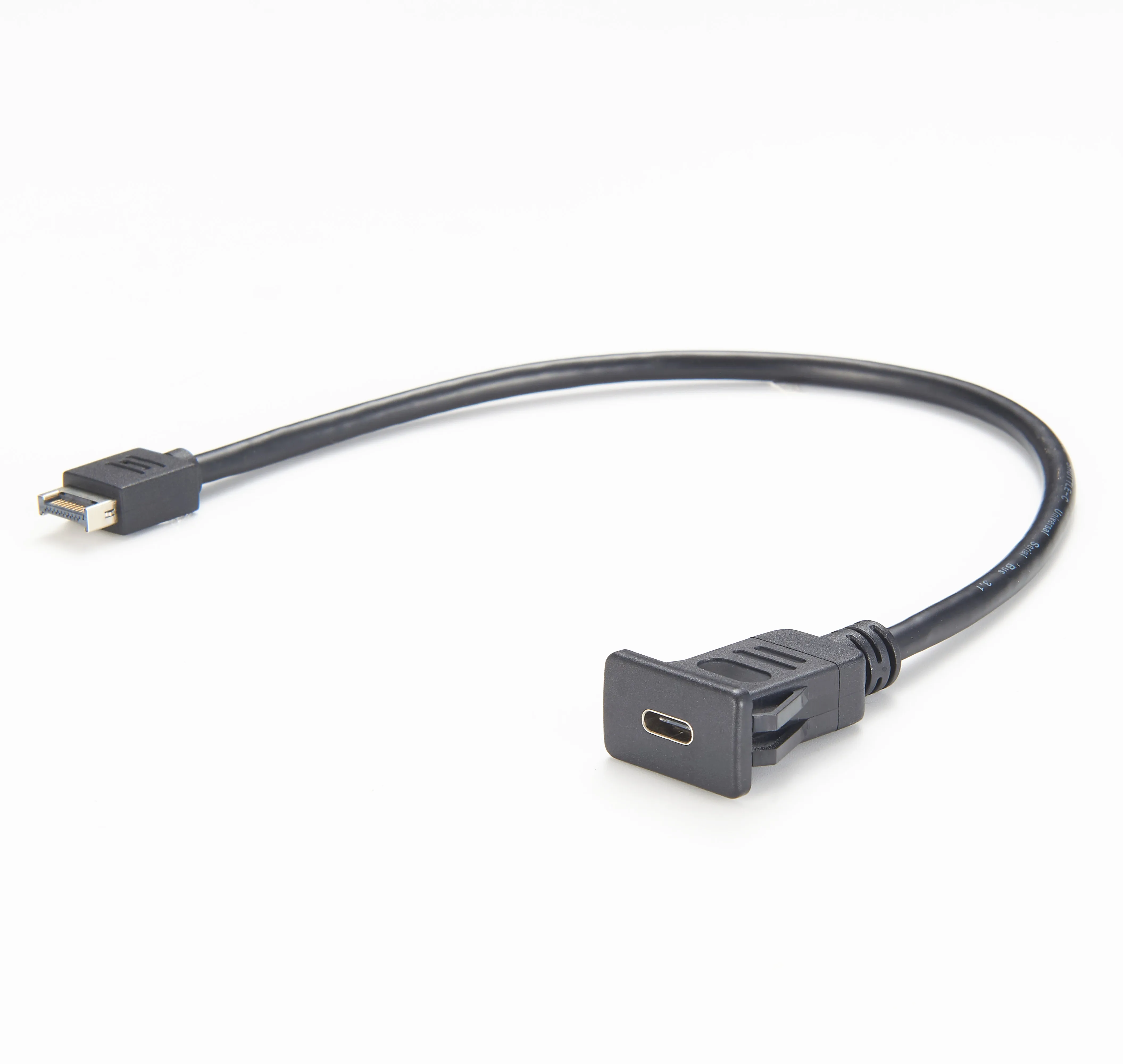 Snap-In Panel Mount Cable USB C Socket to USB A Plug